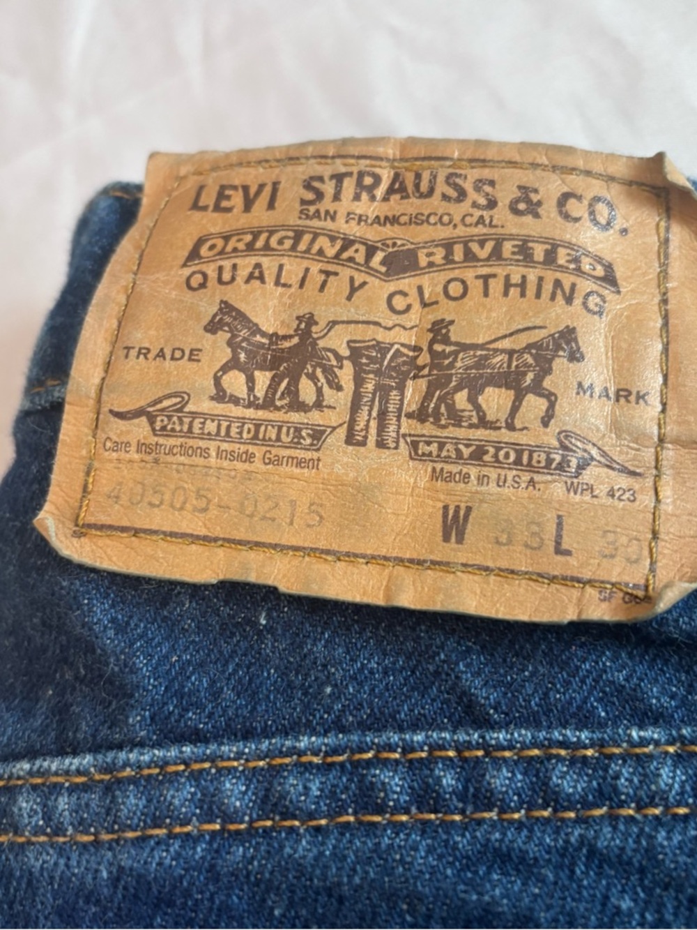 Vintage Orange Tag Levi’s 505 Jeans W 33 L 30 Made In USA Straight Leg Denim - Picture 3 of 7